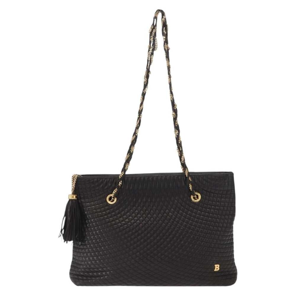 Bally Leather Chain Shoulder Bag Black
